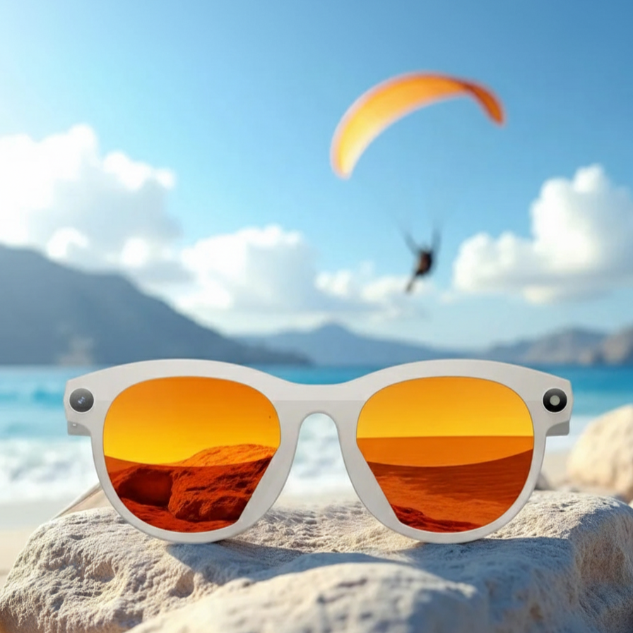 Gafas inteligentes con cámara blancas