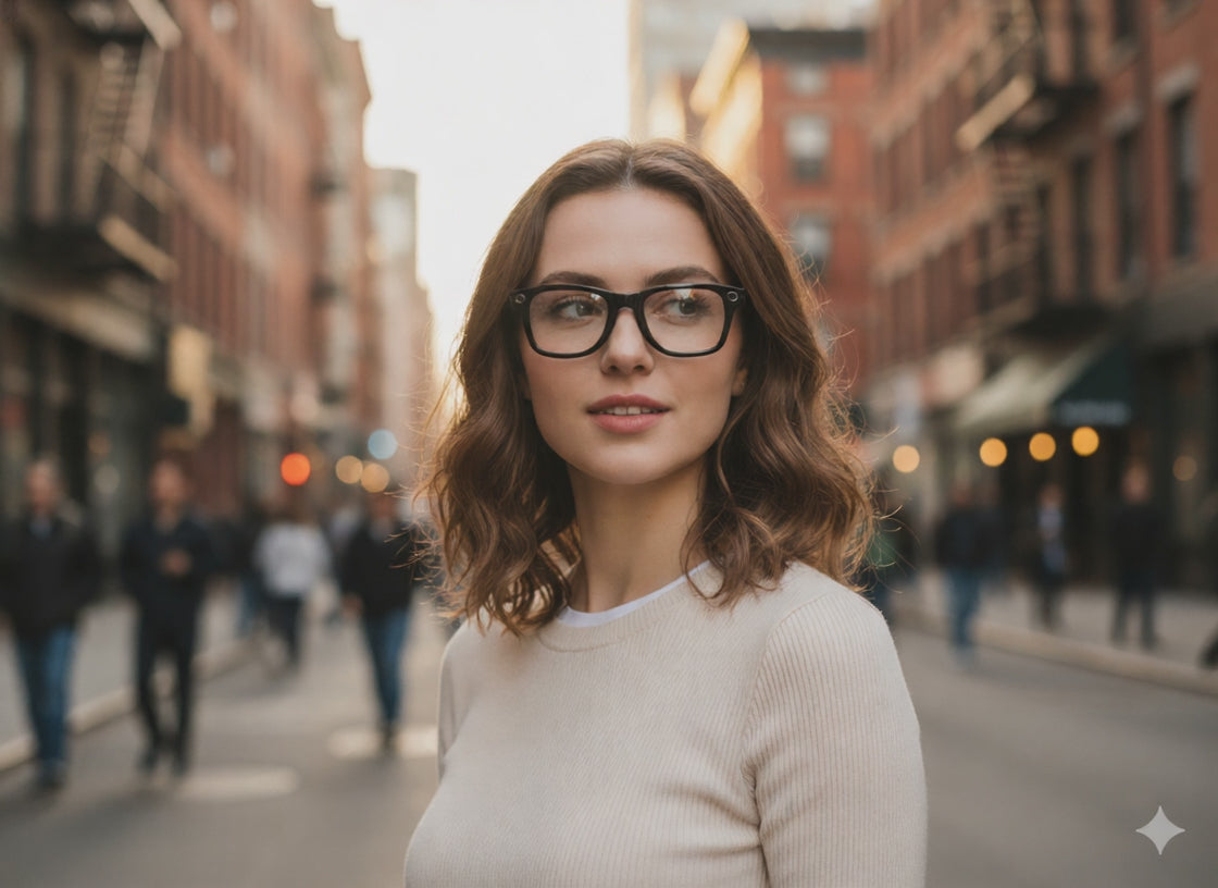 video de mujer  joven con lentes inteligentes