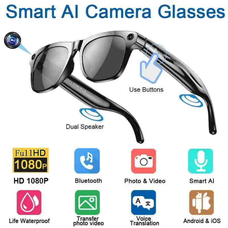 Lentes  inteligentes OPPO 4KSmart  – Con IA, Cámara HD y Asistente de Voz
