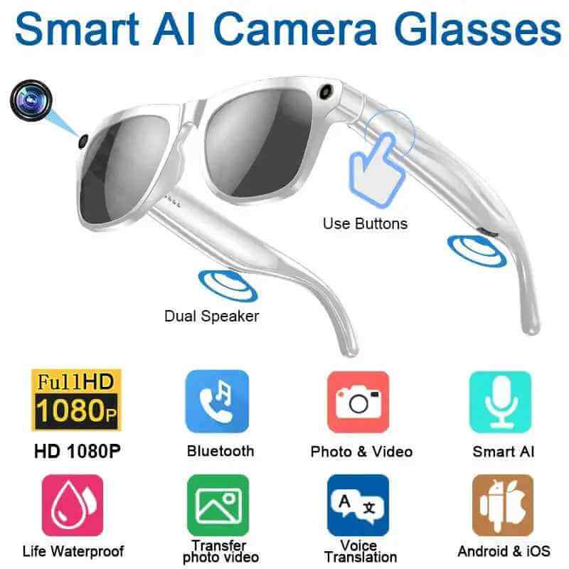 Lentes  inteligentes OPPO 4KSmart  – Con IA, Cámara HD y Asistente de Voz