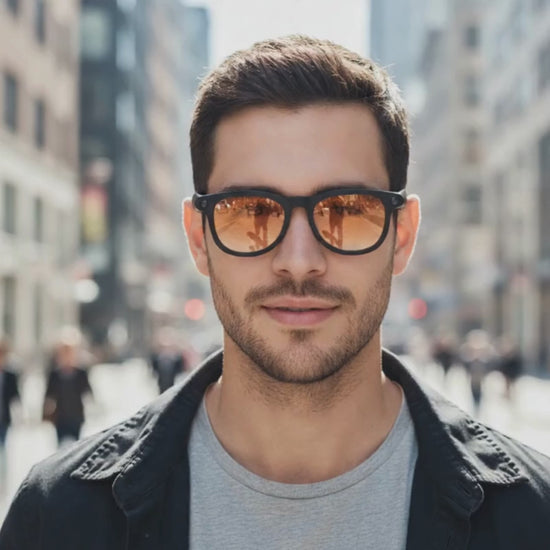 Hombre joven con lentes smart