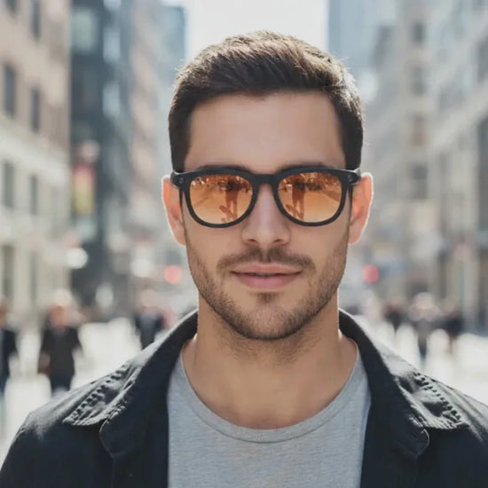 Hombre joven con lentes smart
